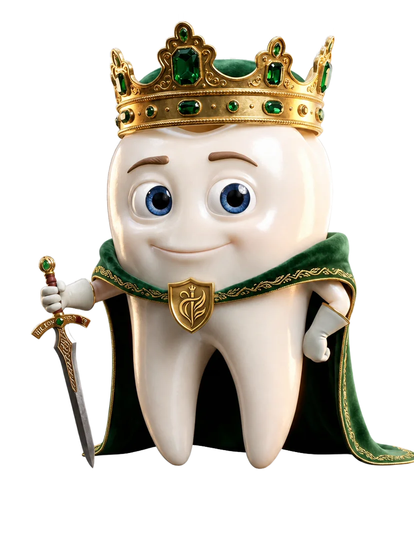 Rei Dentão com coroa e espada